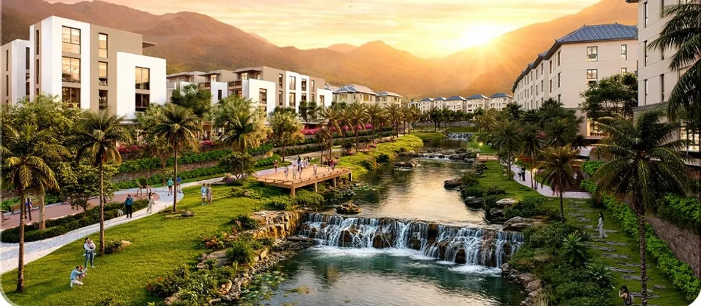 Phối cảnh suối Ngọc Thạch tại Hải Vân Bay
